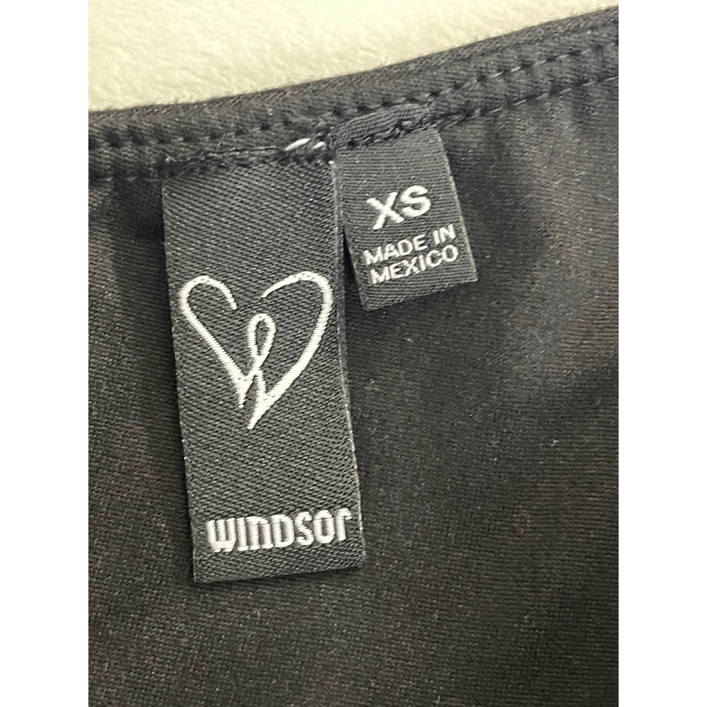 Windsor Womens XS Black One Shoulder Long Sleeve Cutout Asymmetrical Top - Picture 3 of 7
